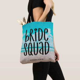 Personalized Beach Bride Squad Tote Bag