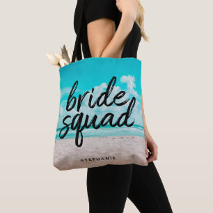 Personalized Beach Bride Squad Tote Bag