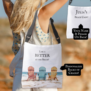 Personalized Beach Chairs Best Friends  Crossbody Bag