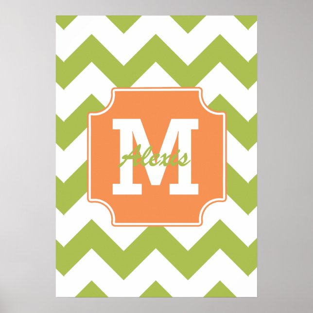 Personalized Beach Fun Chevron Pattern Poster (Front)