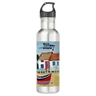 Personalized Beach House and Boat 710 Ml Water Bottle