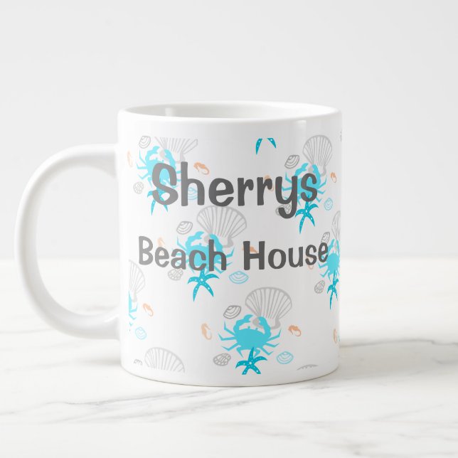 Personalized Beach House Coffee Mug (Left)