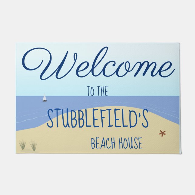 Personalized Beach House  Doormat (Front)