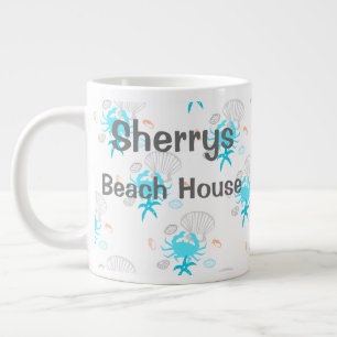 Personalized Beach House Large Coffee Mug