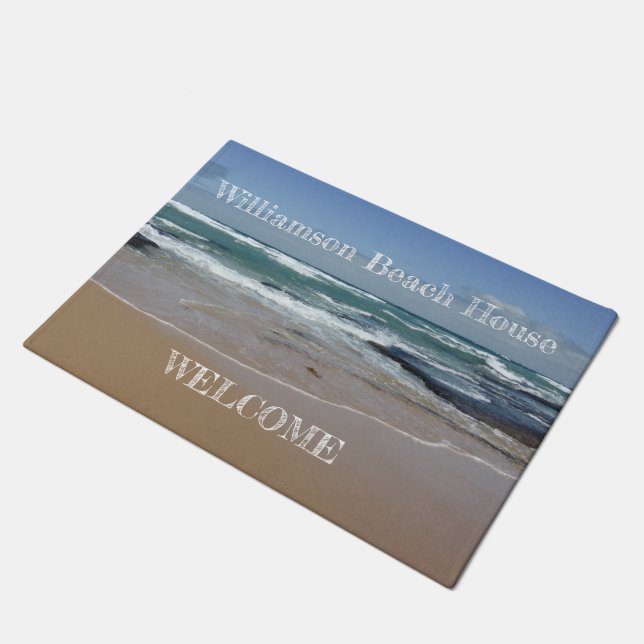 Personalized Beach House Ocean Door Mat (Angled)