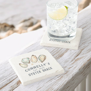 Personalized Beach House Oyster Shack Stone Coaster