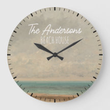 Personalized Beach House Seaside Wall Clock