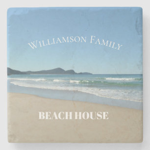 Personalized Beach House Stone Coaster