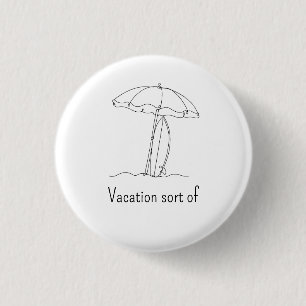 Personalized Beach Line Art Button Vacation