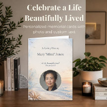 Personalized Beach Memorial Card with Photo