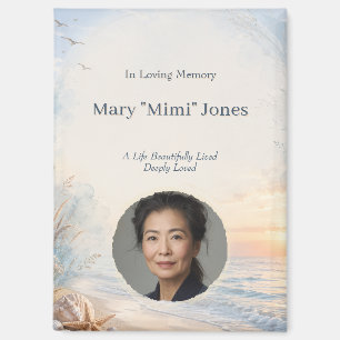 Personalized Beach Memorial Photo Magnet