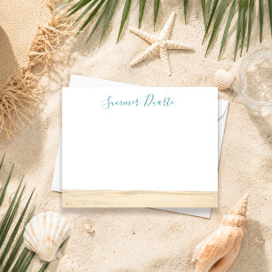 Personalized Beach Note Cards Coastal Stationery