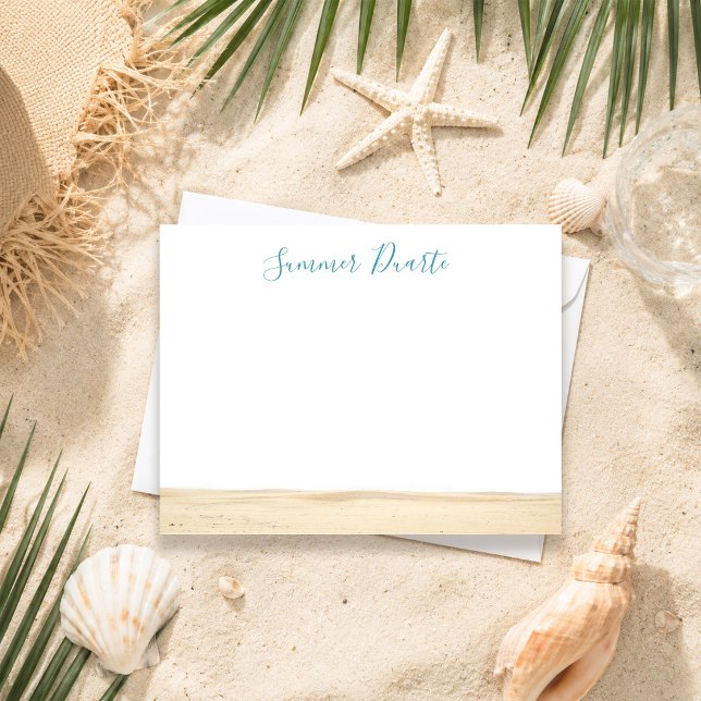 Personalized Beach Note Cards Coastal Stationery (Creator Uploaded)