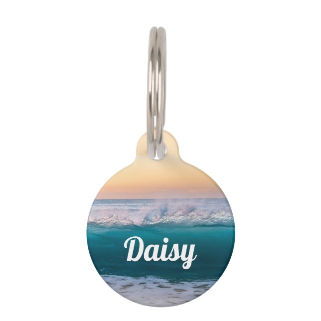 Personalized Beach Ocean Pet Tag (Front)