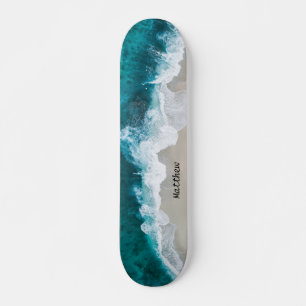 Personalized Beach Ocean Waves Skateboard