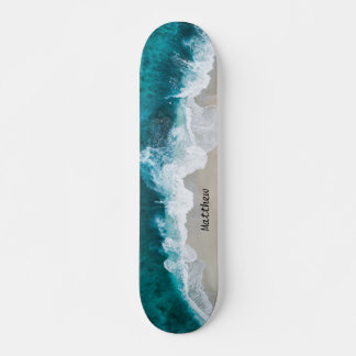 Personalized Beach Ocean Waves Skateboard