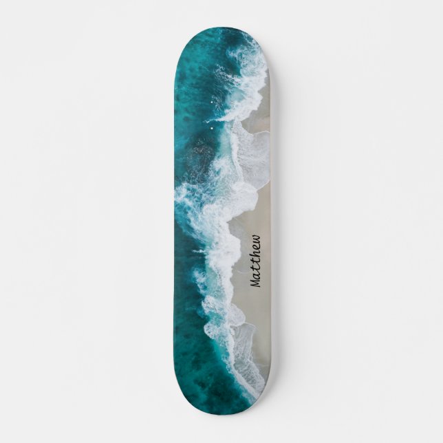 Personalized Beach Ocean Waves Skateboard (Front)