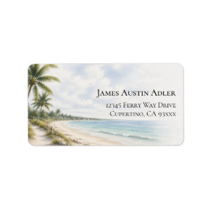 Personalized Beach Palm Tree Return Address Label