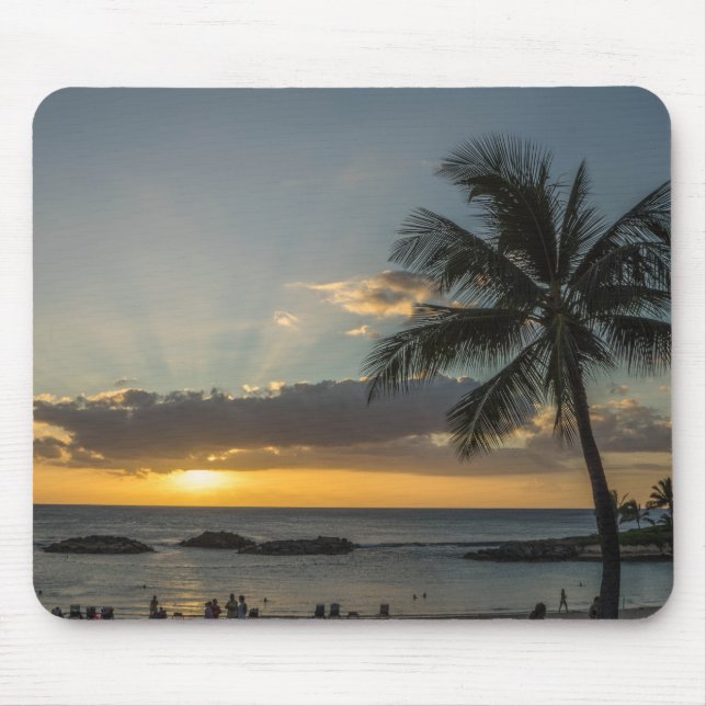 Personalized Beach Palm Tree Tropical Mouse Pad (Front)