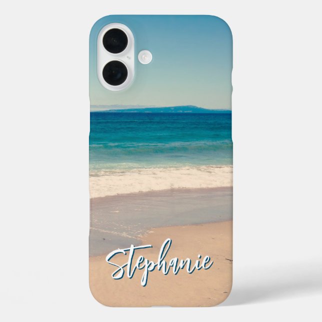 Personalized Beach Photo Ocean Blue Case-Mate iPhone Case (Back)