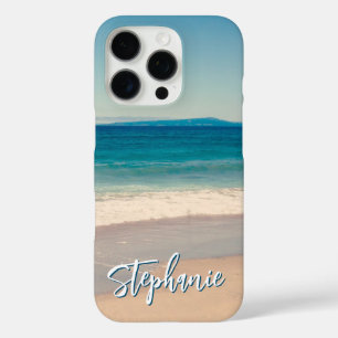 Personalized Beach Photo Ocean Blue iPhone 16 Pro Case
