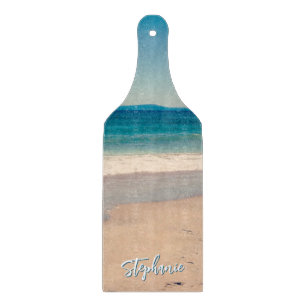 Personalized Beach Photo Ocean Blue Scenic Cutting Board