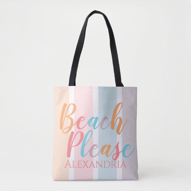Personalized Beach Please Beach Tote Bag (Front)