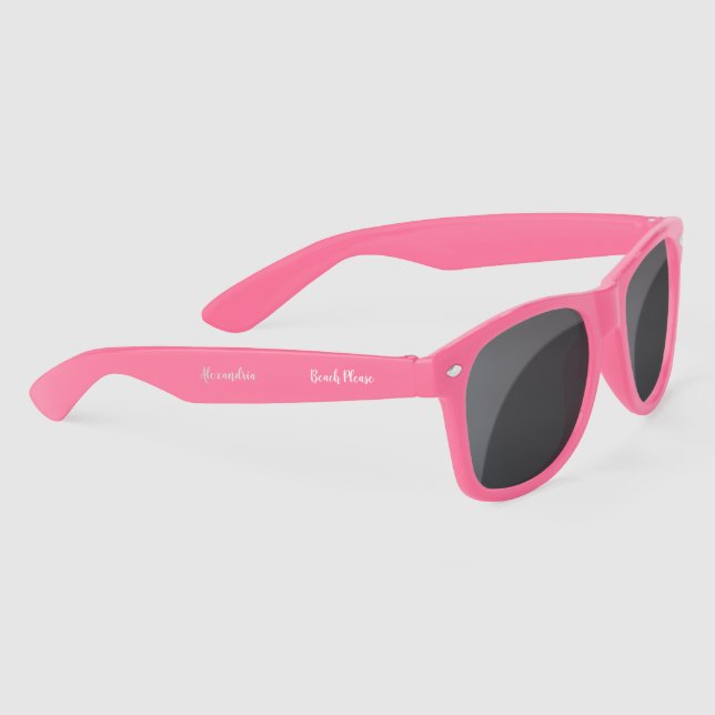 Personalized Beach Please Pink Sunglasses (Right)