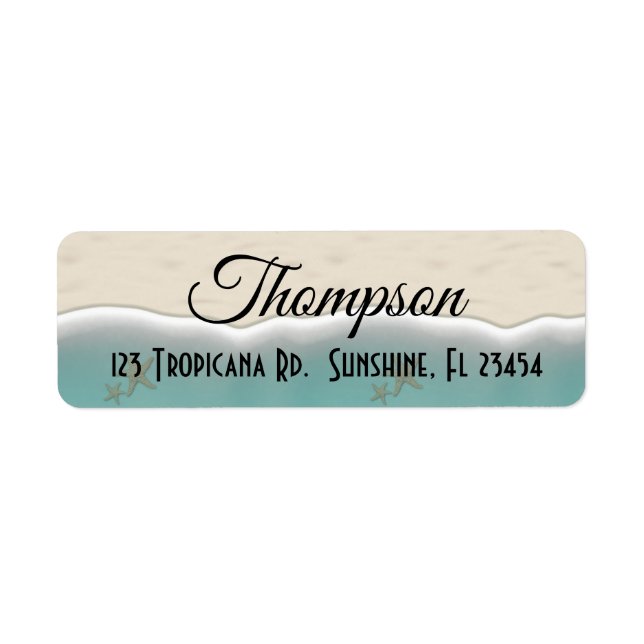 Personalized Beach Return Address Label (Front)