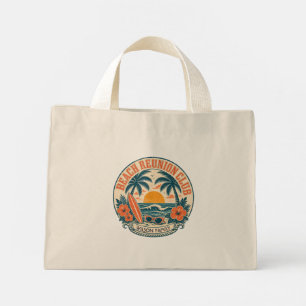 Personalized Beach Reunion Club Retro Sunset Desig Mini Tote Bag