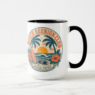 Personalized Beach Reunion Club Retro Sunset Desig Mug