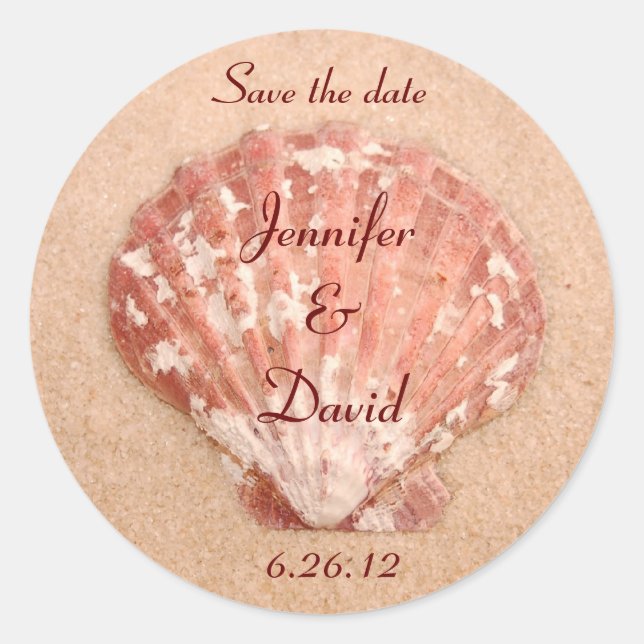 Personalized Beach Save the Date Envelope Seals (Front)