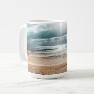 Personalized Beach Scene Clock Coffee Mug