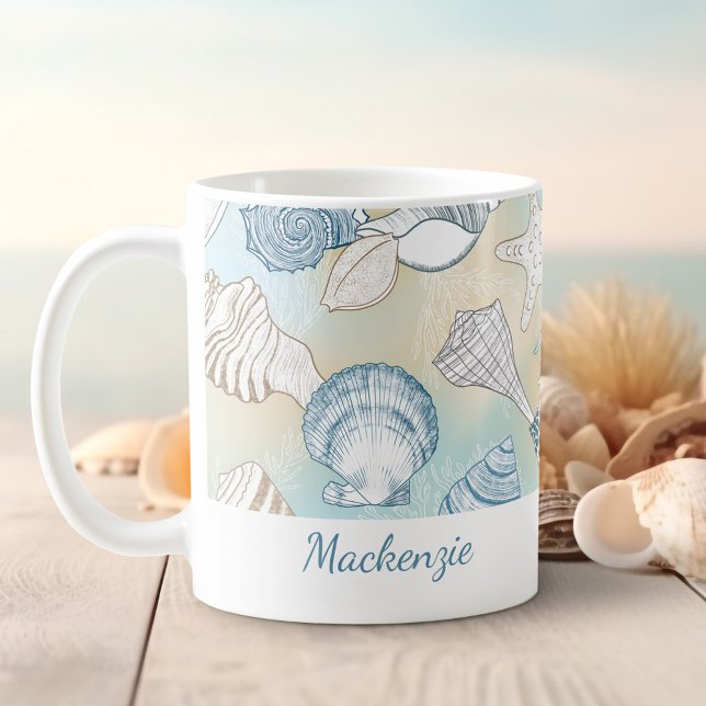 Personalized Beach Seashells Coffee Mug (Creator Uploaded)