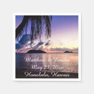 Personalized Beach Sunset Wedding Napkins