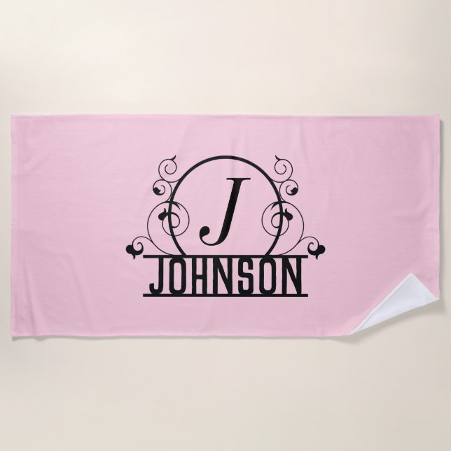Personalized Beach Towel Custom Name Bath Towel (Front)