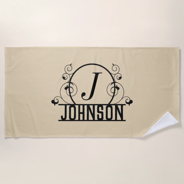 Personalized Beach Towel Custom Name Bath Towel (Front)