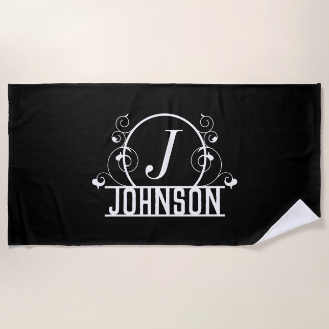Personalized Beach Towel Custom Name Bath Towel (Front)