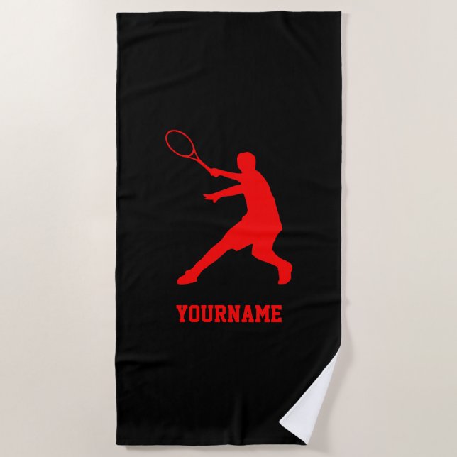 Personalized beach towel for tennis players only (Front)