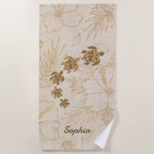 Personalized Beach Towel Name Sea Turtle Hawaii