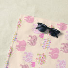 Personalized Beach Towels Baby Girl Elephants Pink