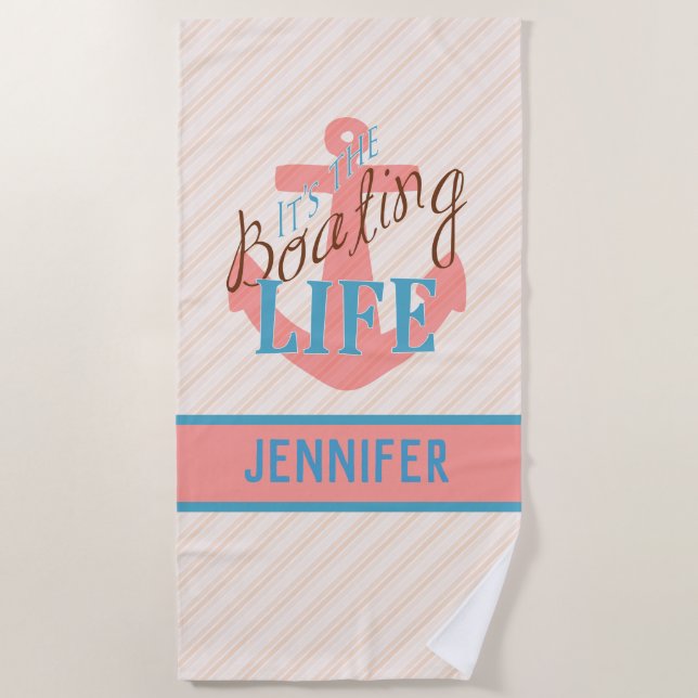 Personalized Beach Towels - Boating Gifts (Front)