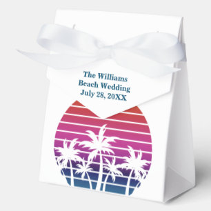 Personalized Beach Wedding Sunset Palm Trees Favor Box