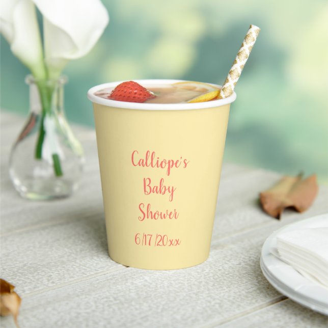Personalized Beach Yellow Let's Get Beachy  Paper Cups (Insitu)