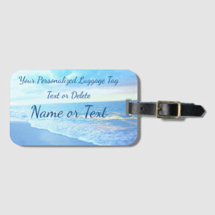 Personalized Beached Themed Luggage Tags Your Text