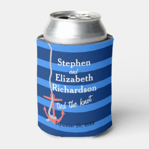 Personalized Beachy Anchor Can Cooler