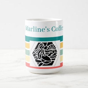 Personalized Beachy Colours Mermaid Coffee Mug