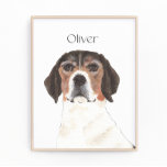 Personalized Beagle Art Photo Print<br><div class="desc">I am in love with this beautifully detailed watercolor illustration of a red, white, and grey beagle dog! Personalize these art prints with your name or monogram to compliment your decor and change fonts by selecting the "edit using design tool" option at personalization. Shop the rest of my collection for...</div>