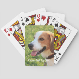 Personalized Beagle Dog Photo and Dog Name Playing Cards