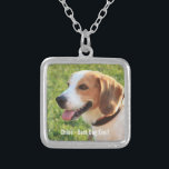Personalized Beagle Dog Photo and Dog Name Silver Plated Necklace<br><div class="desc">Personalized Beagle Dog Photo and Dog Name design - customize this keepsake with an uploaded photo of your Beagle the dog's name or add your own text - We love "dog's name", dog's birthday or day of passing. Just click on "customize" to add your personalized text, change the font and...</div>